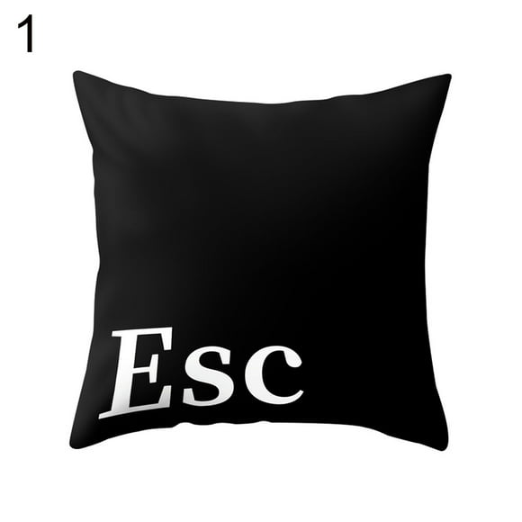'Ctrl Alt Del Esc' High Quality Chenille Cotton White Cushion Covers Pillow